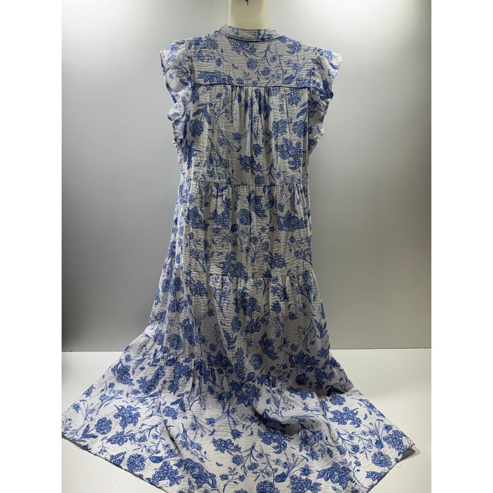 Umgee Tiered Floral Midi Dress Women’s Sz M Cottage Core V Neck Summer - Picture 2 of 10